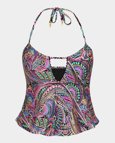 Sunshine 79 Disco Midkini Swim Top In Multi