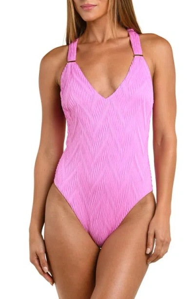 Sunshine 79 Etheral Echo Plunge One-piece Swimsuit In Pink
