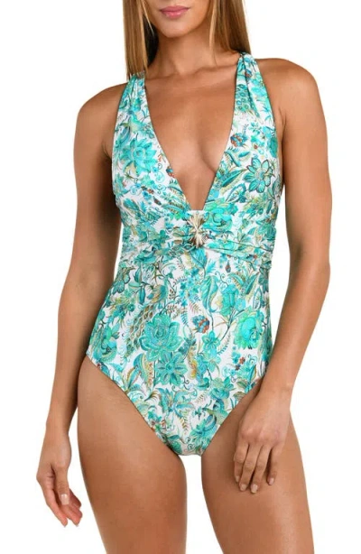 Sunshine 79 Free Spirit Plunge One-piece Swimsuit In Blue
