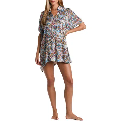 Sunshine 79 Glam Resort Cover-up Shirt In Gray