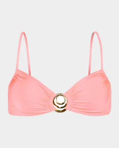 Sunshine 79 Gypset Lace-up Bralette Bikini Top In Blossom