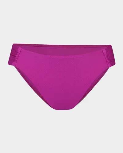Sunshine 79 Gypset Shirred-side Bikini Bottoms In Bright Violet