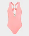 Sunshine 79 Gypset V-plunge One-piece Swimsuit In Blossom