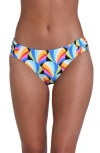 Sunshine 79 Hang Loose Shirred Side Bikini Bottoms In Blue