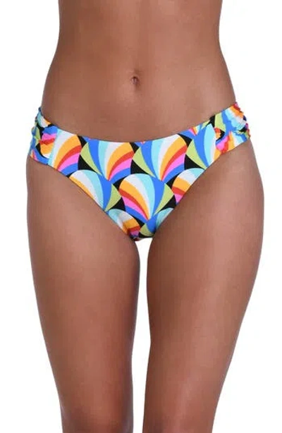 Sunshine 79 Hang Loose Shirred Side Bikini Bottoms In Multi