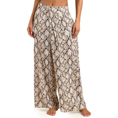 Sunshine 79 Island Serpent Faux Wrap Cover-up Pants In Neutral