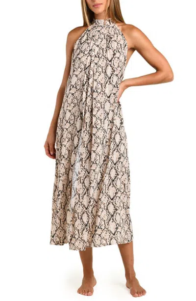 Sunshine 79 Island Serpent Midi Cover-up Dress In White