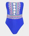 Sunshine 79 Jewel Bandeau One-piece Swimsuit In Marina