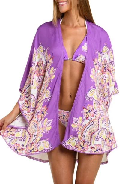 Sunshine 79 Lilac Cascade Kimono Cover-up In Multi
