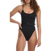 Sunshine 79 Maillot Belted One-piece Swimsuit In Black