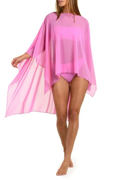 Sunshine 79 Maximal Mesh Cover-up Top In Pink
