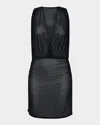 Sunshine 79 Maximal Sheer Mesh Cover-up Sundress In Black