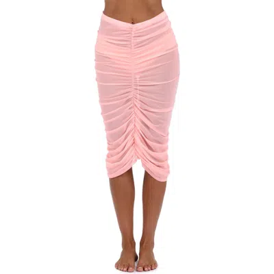 Sunshine 79 Maximal Ruched Convertible Cover-up Skirt In Pink