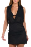 Sunshine 79 Maximal Sheer Mesh Cover-up Sundress In Black