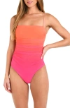 Sunshine 79 Ombré Illusions Bandeau One-piece Swimsuit In Multi
