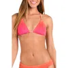 Sunshine 79 Ombré Illusions Ruched Triangle Bikini Top In Pink