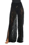 Sunshine 79 Open Stitch Cover-up Beach Pants In Black