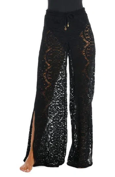 Sunshine 79 Open Stitch Cover-up Beach Pants In Black