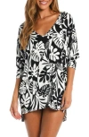 Sunshine 79 Optic Cover-up Tunic Top In Black