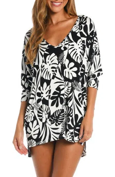 Sunshine 79 Optic Cover-up Tunic Top In Black