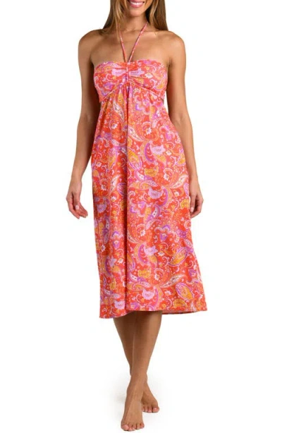 Sunshine 79 Paisely Daze Halter Midi Dress In Multi