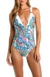Sunshine 79 Plunge Neck One-piece Swimsuit In White