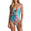 Sunshine 79 Polynesia Tropics V-plunge One-piece Swimsuit In Blue Multi