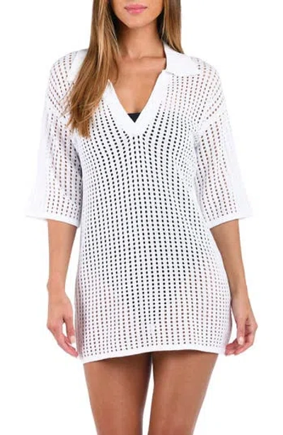 Sunshine 79 Resort Open Stitch Cover-up Tunic In White