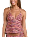 Sunshine 79 Shimmer Ripple Halter Tankini In Multi