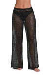 Sunshine 79 Shine Open Stitch Cover-up Pants In Black