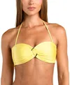 Sunshine 79 Solid Bandeau Bikini Top In Yellow