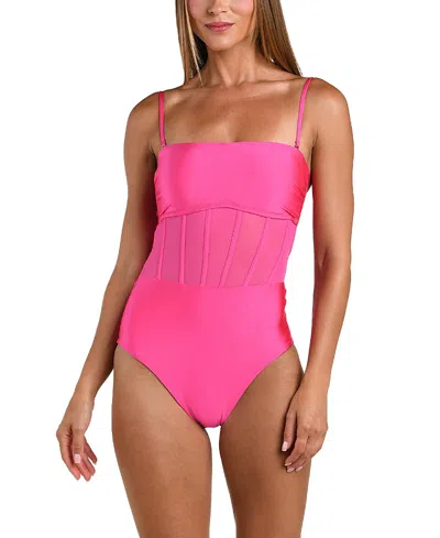 Sunshine 79 Bandeau One-piece Swimsuit In Pink