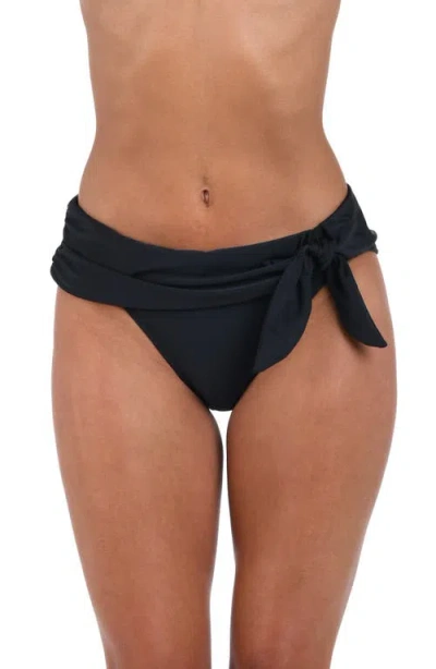 Sunshine 79 Solid Sasha Hipster Bikini Bottoms In Black