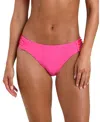 Sunshine 79 Solids Shirred Side Bikini Bottoms In Pink