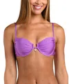 Sunshine 79 Solid Underwire Bra Top In Purple