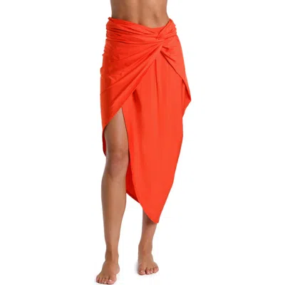 Sunshine 79 Solids Convertible Faux Wrap In Orange