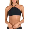 Sunshine 79 Solids High Neck Bikini Top In Black