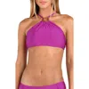 Sunshine 79 Solids High-neck Bikini Top In Red