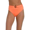 Sunshine 79 Solids High Waist Bikini Bottoms In Bright Coral