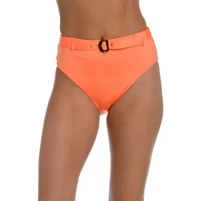 Sunshine 79 Solids High Waist Bikini Bottoms In Bright Coral