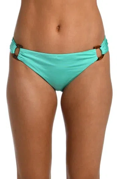 Sunshine 79 Solids Shirred O-ring Bikini Bottoms In Seafoam