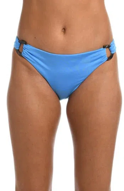 Sunshine 79 Solids Shirred O-ring Bikini Bottoms In Sky