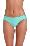 Sunshine 79 Solids Shirred Side Bikini Bottoms In Green