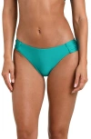 Sunshine 79 Solids Shirred Side Bikini Bottoms In Blue
