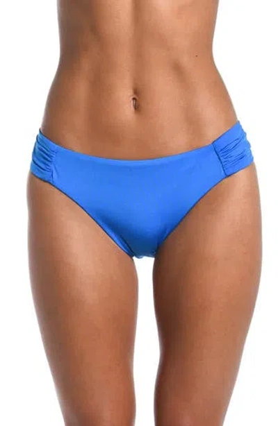 Sunshine 79 Solids Shirred Side Bikini Bottoms In Blue