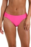 Sunshine 79 Solids Shirred Side Bikini Bottoms In Pink
