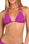 Sunshine 79 Solids Triangle Bikini Top In Purple