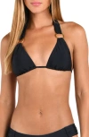 Sunshine 79 Solids Triangle Bikini Top In Black