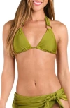 Sunshine 79 Solids Triangle Bikini Top In Green
