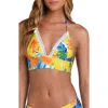 Sunshine 79 Summertime Vibes Triangle Bikini Top In Multi